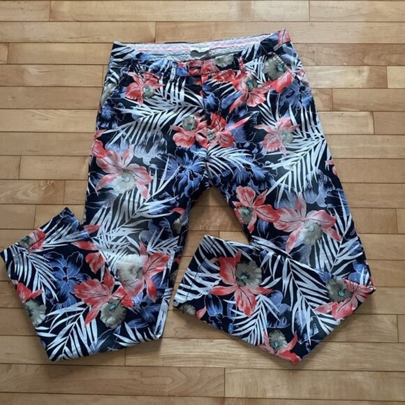 SCOTCH  SODA Bowie Floral straight Leg cotton pants Approximately Si - Picture 7 of 16